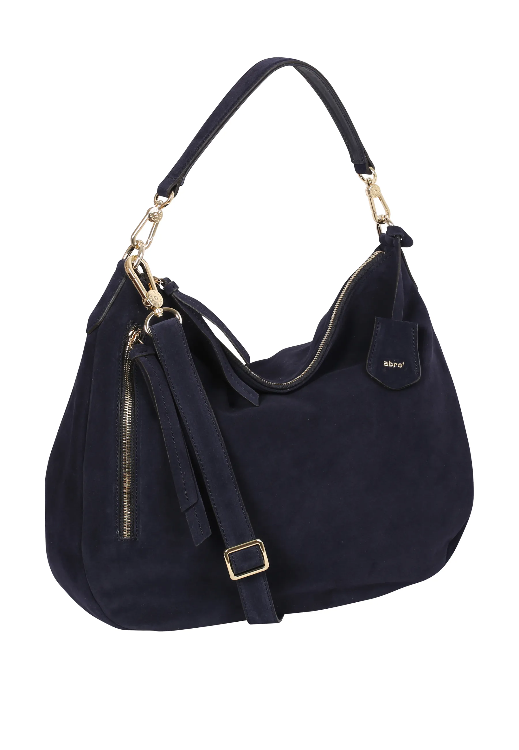 Outlet Beutel JUNA big Leder Suede navy Beutel