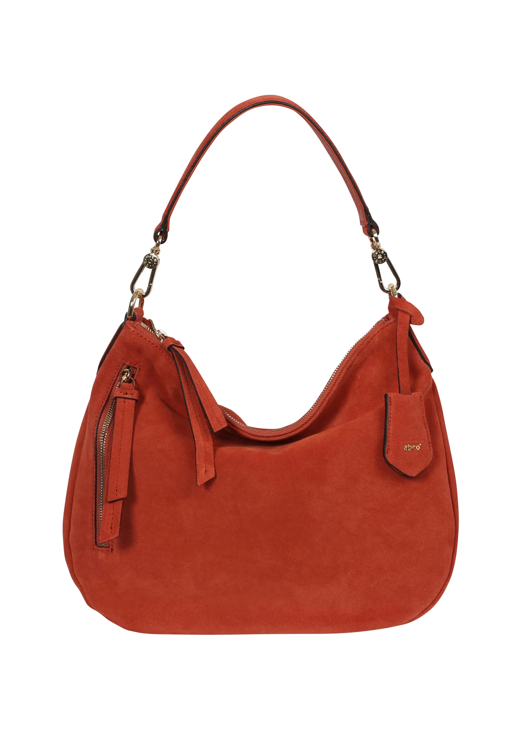 Online Beutel JUNA medium Leder Suede dark orange Beutel