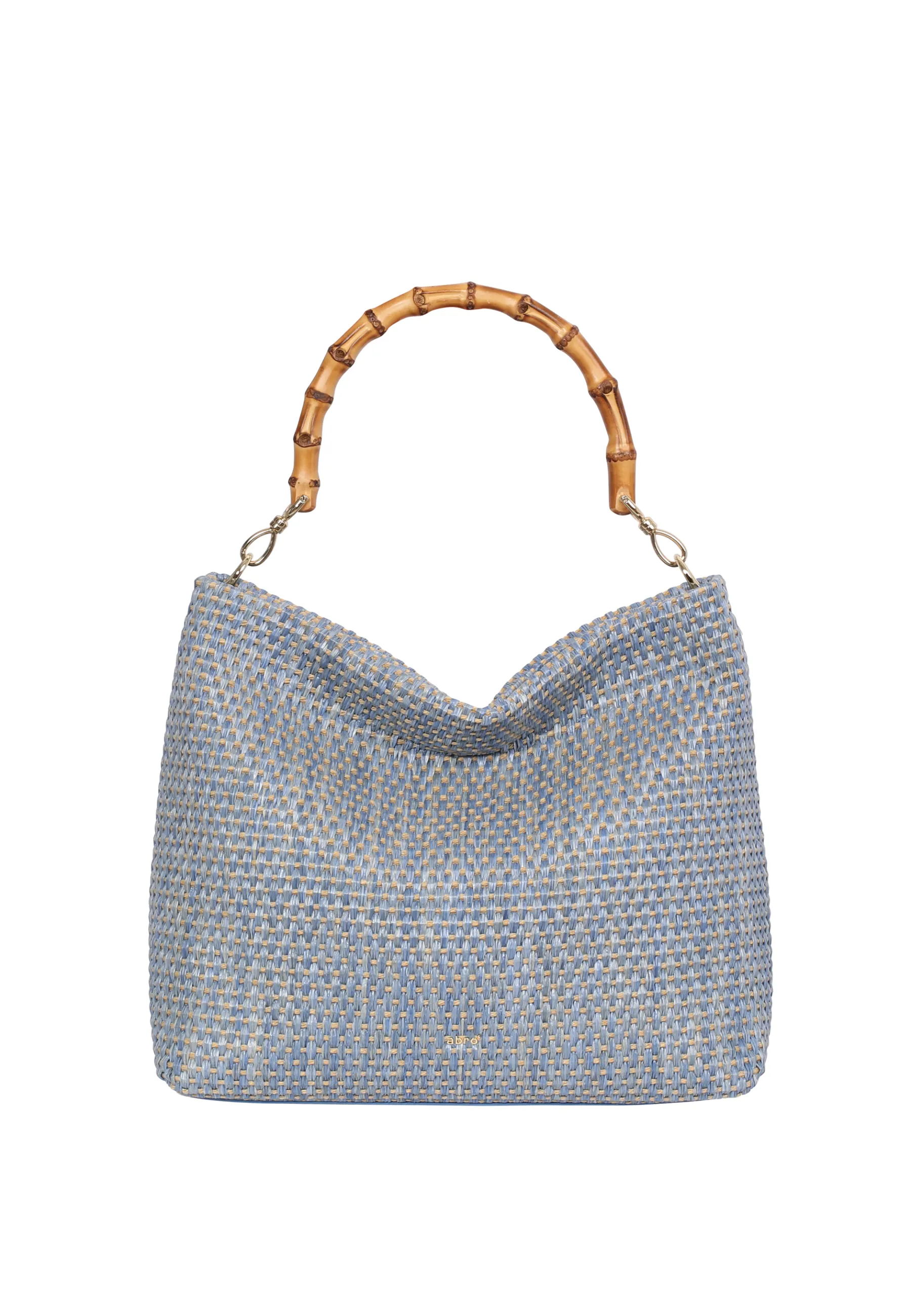Sale Beutel KAIA bamboo Stoff Raffia cestino dreamblue Beutel