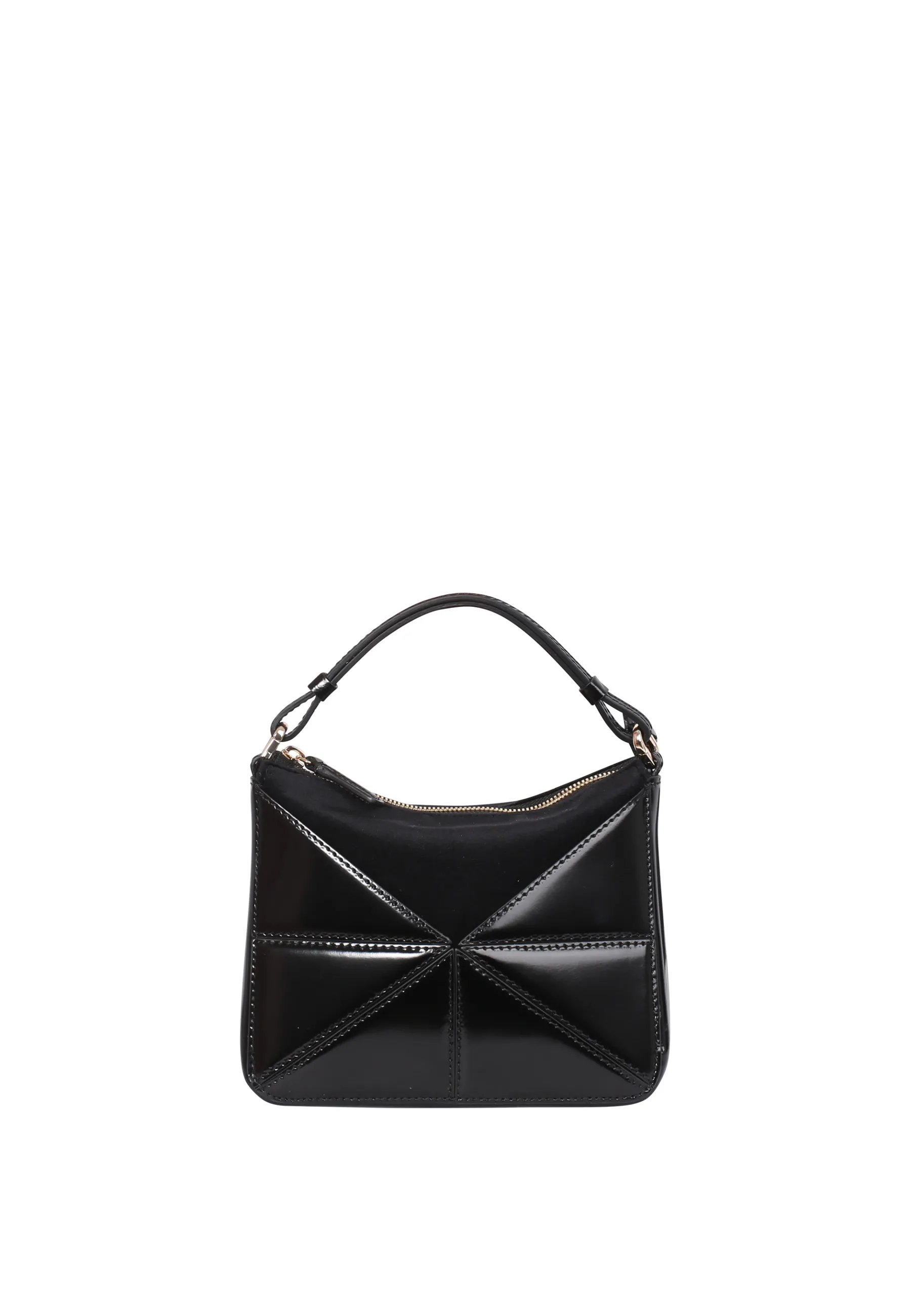Hot Handtasche TRIANGLE  Leder Specchio black/gold Handtaschen