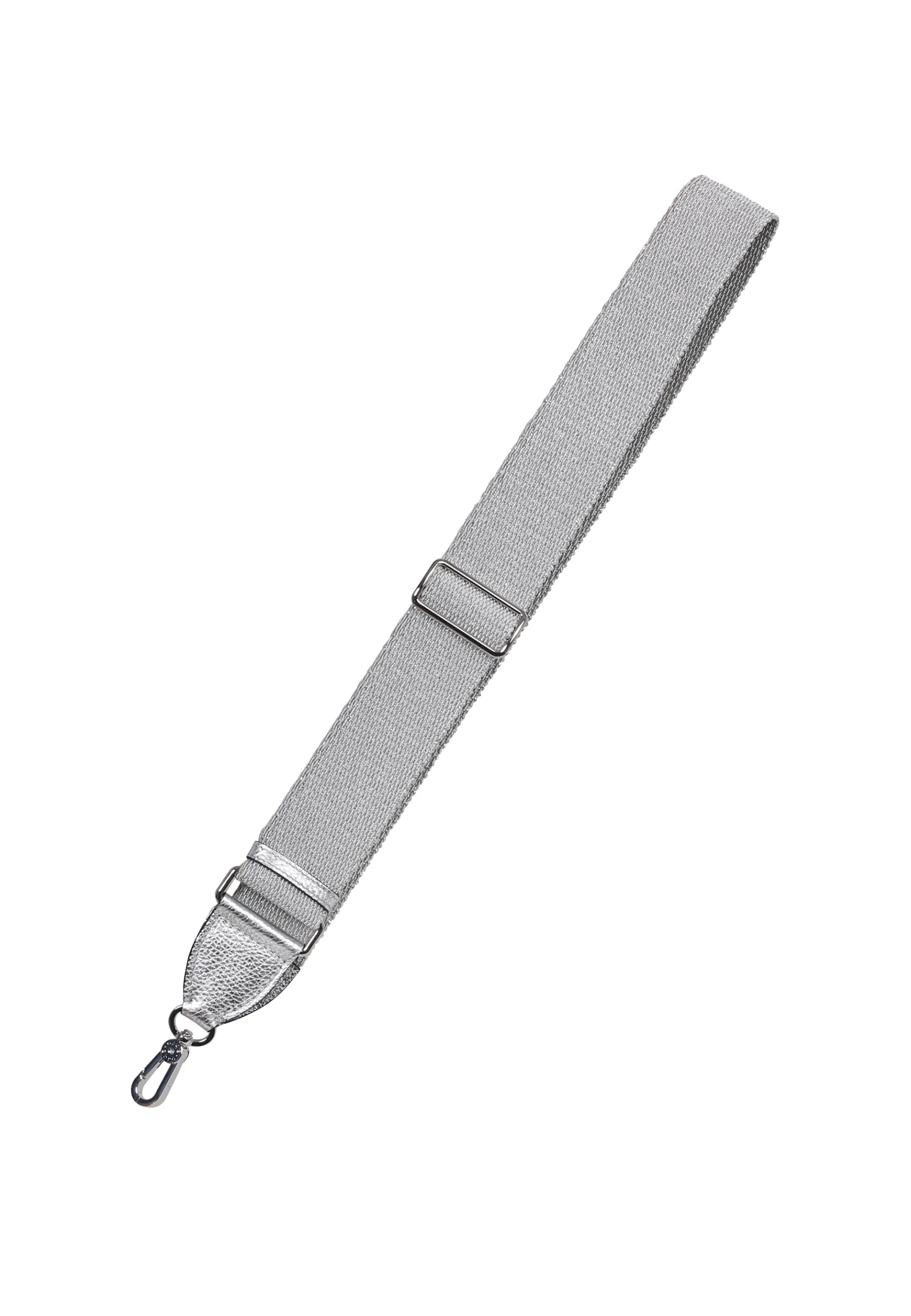 New Schulterriemen 50mm Nastro lurex / Leder Shimmer silver Schulterriemen