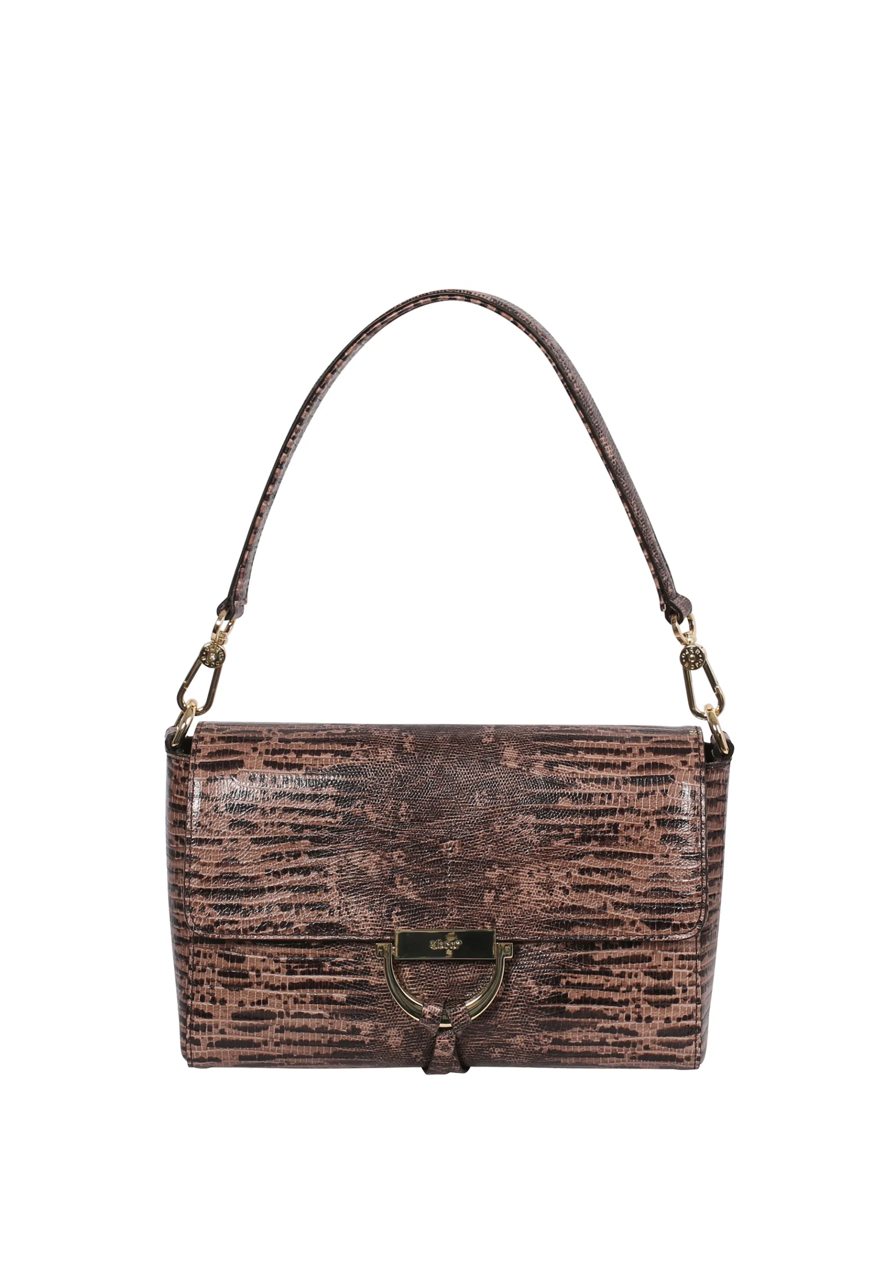 New Schultertasche TEMI Leder Scratch unito dark brown Schultertaschen