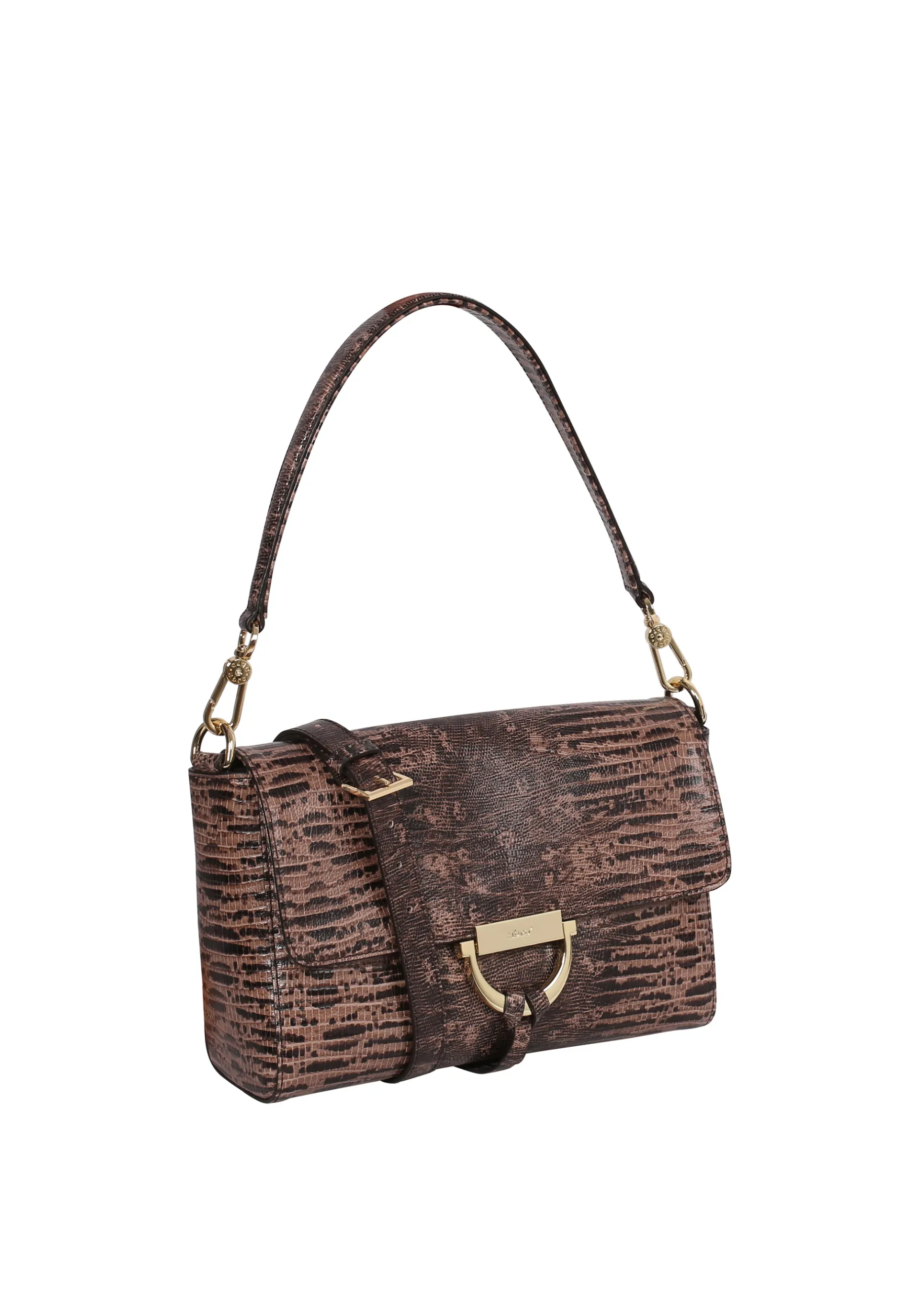 New Schultertasche TEMI Leder Scratch unito dark brown Schultertaschen