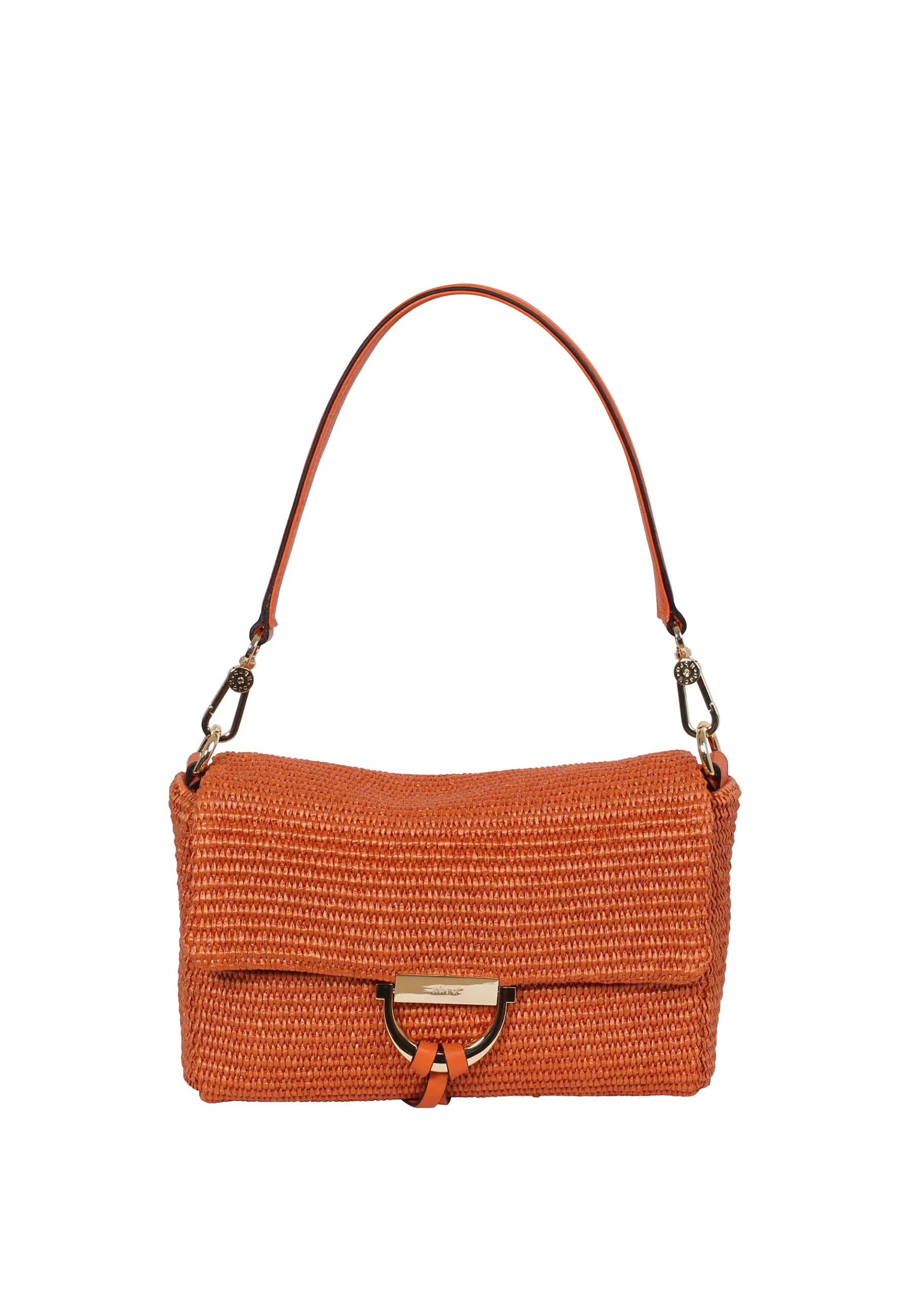 Best Schultertasche TEMI Stoff Raffia orange Schultertaschen
