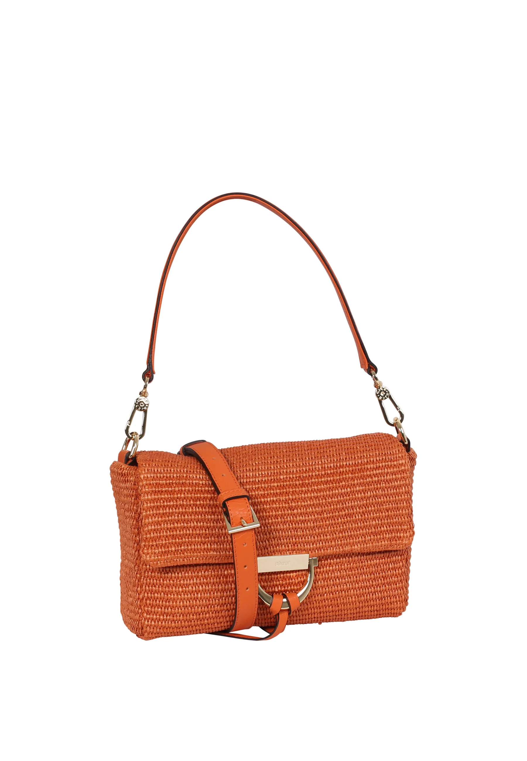 Best Schultertasche TEMI Stoff Raffia orange Schultertaschen