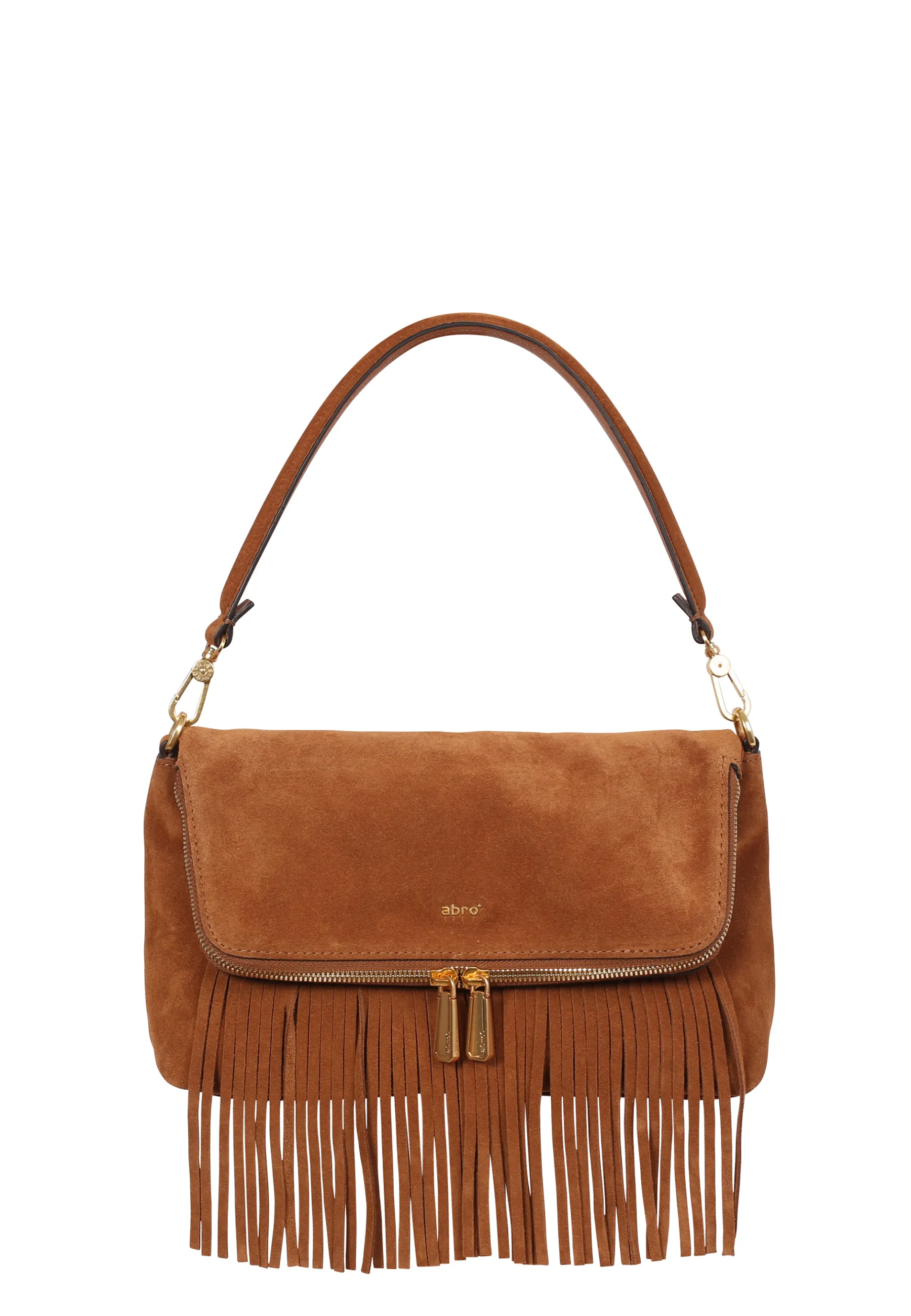 Best Schultertasche TRINITY Leder Suede cuoio Schultertaschen
