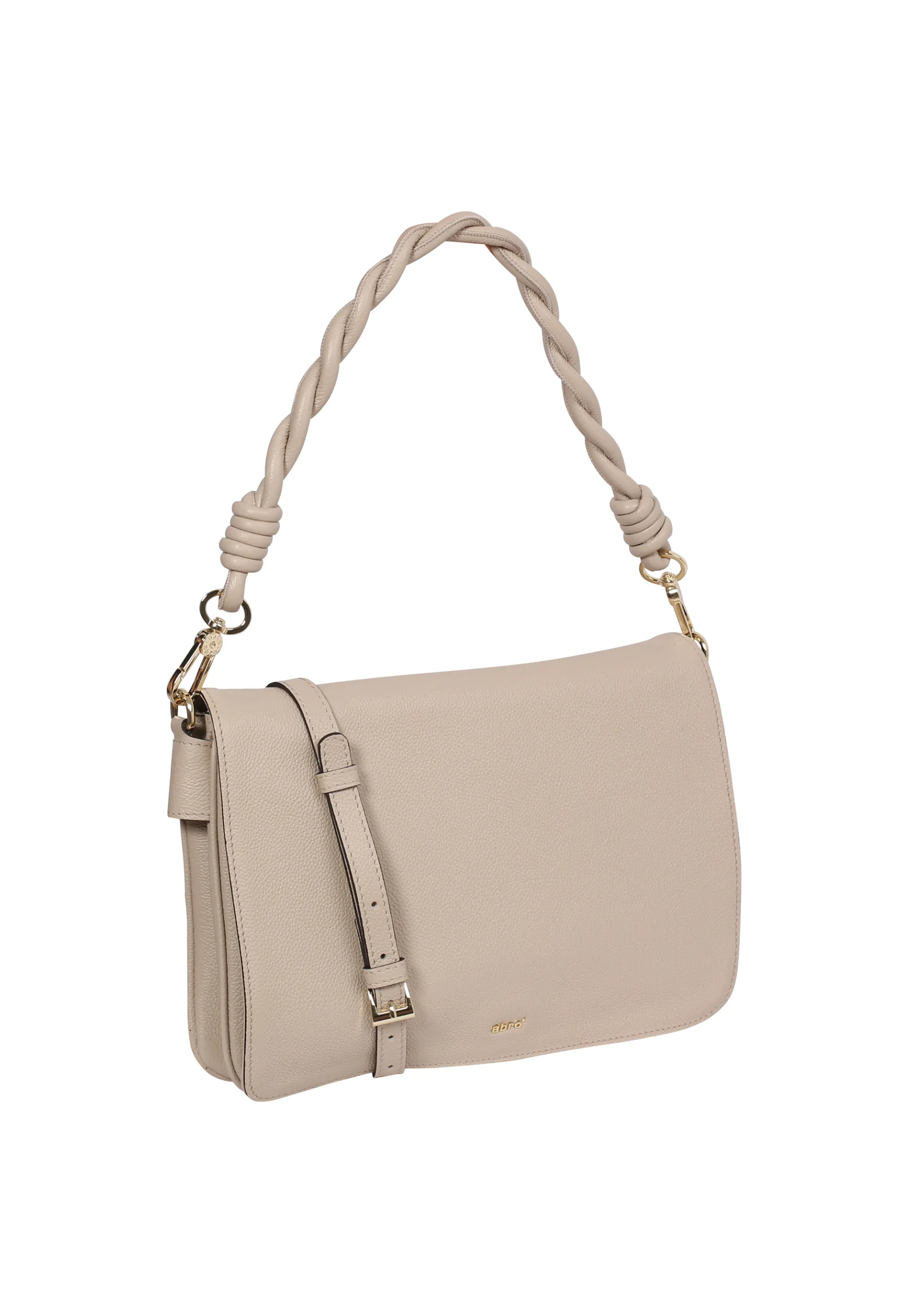 Hot Schultertasche TWOFOLD  Leder Kavir beige Schultertaschen