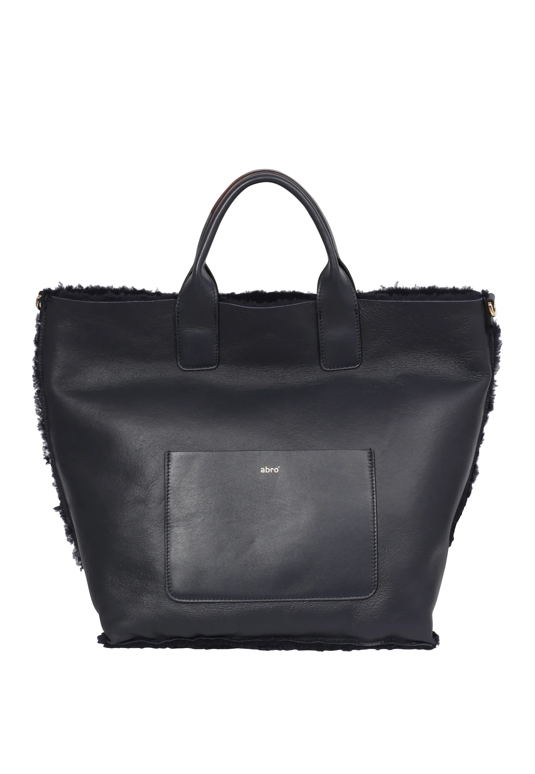 Cheap Shopper RAQUEL big Leder Shearling reversible navy Shopper