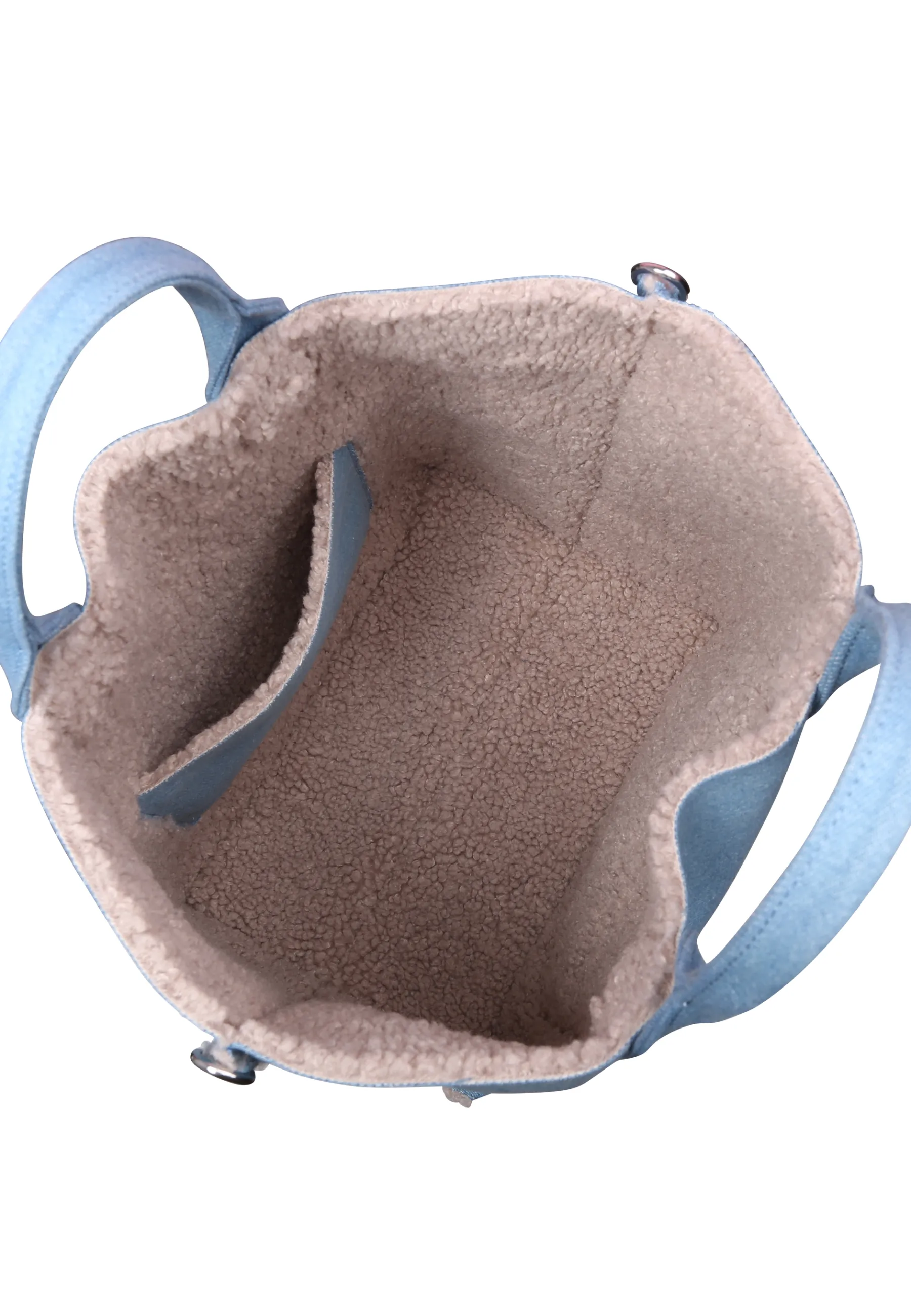 Online Shopper RAQUEL big Stoff Jeans Artico light blue/taupe Shopper